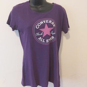 CONVERSE ALL STAR | Women's Chuck Taylor Graphic T Shirt Purple Size Medium